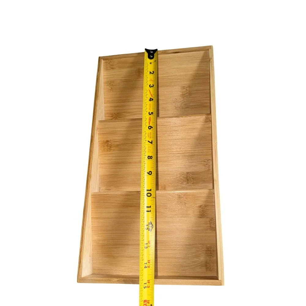 Bamboo Spice Rack Drawer Organizer 3 Tier Natural Wood 15x8x2  New Without Tags
